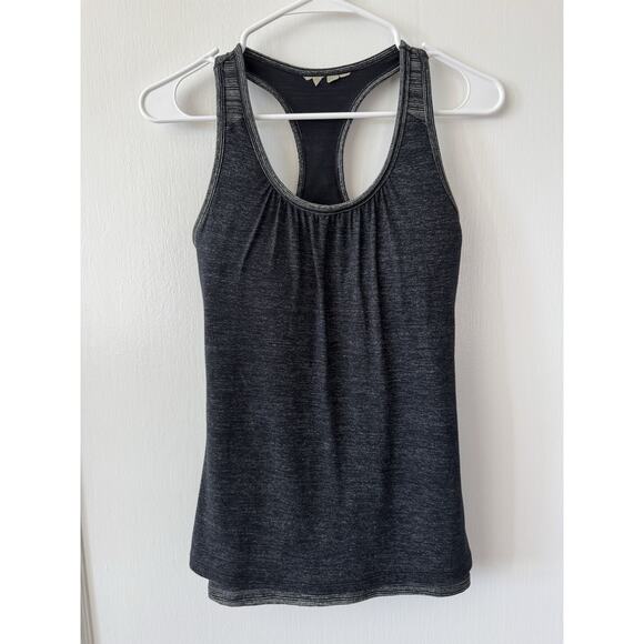 Athleta Women’s Sleeveless Layered Racerback Workout Tank Black Gray Size Small - Picture 1 of 9